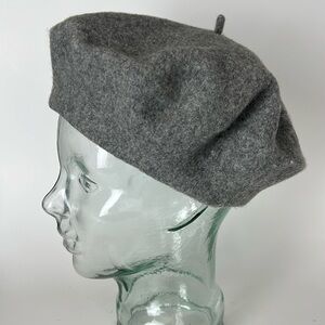 Stylish Gray Wool Beret from MARKS & SPENCER